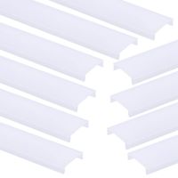 Muzata 10-Pack 3.3ft/1M Milky Plastic Cover Lens for U Shape Silver U1SW LED Aluminum Channel Dust Protect LC03 WW 1M, LA1