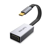EQUIPD USB C to VGA Adapter, Aluminum USB Type C to VGA Adapter Male to Female Converter Thunderbolt 3 Port Compatible for MacBook Pro 13" 15" 2015/2016/2017/2018, New MacBook 12" and More - Grey
