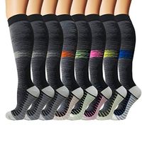 8 Pack Knee High Compression Socks For Men & Women-Best For Running,Athletic,Medical,Pregnancy and Travel -15-20mmHg (S/M, 8 Pairs Multicoloured)
