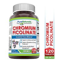 Pure Naturals Chromium Picolinate 200 Mcg 120 Tablets: Supports Cardiovascular Health, Support Metabolism & Energy Production & Promotes Healthy Weight Management
