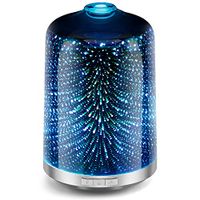 Essential Oil Diffuser 3D Glass Galaxy Aromatherapy Diffuser 250ml Aromatherapy Oil Cold Mist Humidifier 7-color LED Light Cycle Changing Automatic shut Off Without Water Home Office Yoga SPA Baby