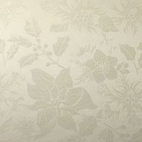 Cait Chapman Poinsettia Woven Jacquard Easy Care Microfiber Fabric Dinner Napkin, Set of 6 (Ivory)