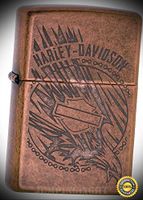 Lighter Harley Davidson Copper Windless 04635 - Premium Windproof Lighter Fluid (Comes Unfilled) - Made in USA!