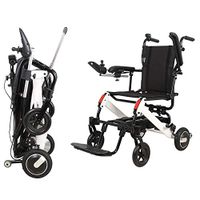 KuiGu Electric Wheelchair, Foldable Elderly Disabled Aid Car Dual Controller Intelligent Compact Portable Lightweight Scooter 20.5KG Can Drive 15km