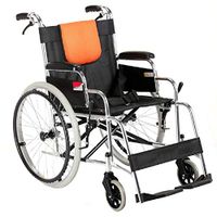 Aluminum Wheelchair with Foldable Backest for Elderly Portable Disabled Wheelchair Patient Folding Wheelchairs,2