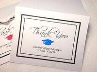 Personalized Graduation Thank You Note Cards with Envelopes. Choose Your School Color! Custom Printed. Choose Sets of 50 or 20. Blank Inside. High Quality, White Folding Cards. (20)