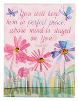 Punch Studio 70294 Perfect Peace Embellished Mini Notepad with Scripture, Isaiah 26:3