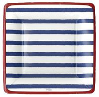 4th of July Party Supplies Paper Plates Salad Desert Size Bretagne Blue 16 Count 7 inch Square