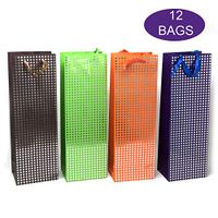 Allgala 12-PC Premium Designed Gift Bags, Wine Bottle