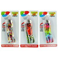 3 Pack Light-Up Printed Pocket Lighter, Refillable, Colorful Fashion Designs - Butterflies, Skull, Rose