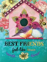 Punch Studio Silver Foil Gem Mini Pocket Notepad ~ Best Friends Birdhouse 66382