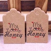 OBELLA BOUTIQUE 100pcs happy birthday tag Nature Color Wood Gift Tags, Wooden Wedding Favor Tags, Price Label Party Hang Tags size is 5x3cm