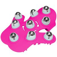 Fuzu 9 Ball Roller Massage Glove for Stress Relief and Cellulite Reduction, Pink, 1-Glove