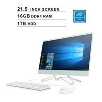 2020 HP Pavilion 21.5 Inch FHD 1080P All-in-One Desktop, Intel Dual Core Celeron G4900T 2.9GHz, Intel UHD 610, 16GB DDR4 RAM, 1TB HDD, DVD, HDMI, WiFi, Bluetooth, Windows 10, Mint