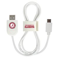 Alabama Crimson Tide Micro USB Cable with QuikClip - White