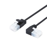 Ultra Slim Cat6a Ethernet Cable CableCreation Left Angle UTP Network Patch Cable Cat 6a (Category 6), 0.25m（0.82FT）, Black