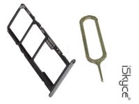 OEM Double Nano Shelf Tray + Micro SD for Huawei Y6 (2018) Enjoy 8E Black + Wrench Pine, Repair Your Phone Without Much Difficulty iSkyce 113D