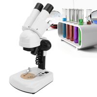 Inspection Microscope, 20X 40X Adjustable Stereo Binocular Portable Microscope with Rail Mount Built-in LED Light