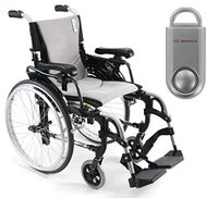 Karman S-Ergo 305 Ultra Lightweight Ergonomic Wheelchair | Adjustable Seat Height | Seat Size 18" X 17" | Frame Color Pearl Silver & Free 130 dB Silver Safety Alarm!