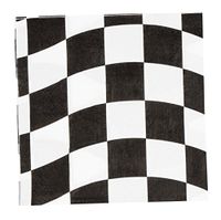 150 Pack Dinner Decorative Napkins - Checkered Flag Disposable Paper Napkins, Perfect for Car Race Party Supplies and Kid Boy Birthday Decorations, 6.5 x 6.5 inches, Black and White