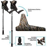 smartCRUTCH Performance Series Forearm Crutch with Premium Spring Loaded Flextip, 15-90 Degree Rotation - 2 Adult Ergonomic Adjustable Walking Aids - Medium, Camouflage Outdoor