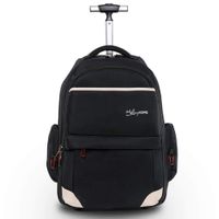 HollyHOME 19 inches Wheeled Rolling Backpack for Men and Women Business Laptop Travel Bag, Upgrade Black