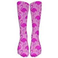 Pink Flamingos Pattern Women & Men Athletic Crew Sock