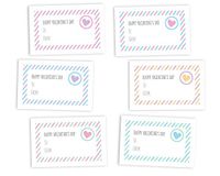 Colorful Valentine's Day Love Note Cards - Set of 48 Exchange Cards - Cute for Kids Classroom Exchanges