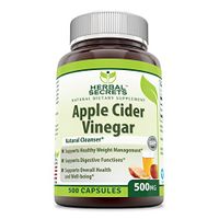 Herbal Secrets Apple Cider Vinegar 500 mg 500 Capsules (Non-GMO) *Supports Healthy Weight Management *Supports Digestive Functions *Supports Overall Health & Well-Being (500)