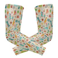 Men's UV Protection Arm Sleeve Jurassic World Dinosaurs Colorful Compression Arm Sleeve, Skin Protection Cooler Cycling Sleeves for Outdoor Activities to Cover Arms