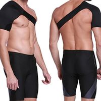 MTST Neoprene Adjustable Breathable Gym Sports Care Single Shoulder Support Back Brace Guard Strap Wrap Belt Band Pads Black Bandage Men&Women (Right)
