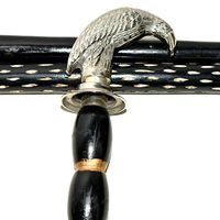 Eve.Store Brass Vintage Looking Cane Handle/Walking Stick Wood Canes Three Fold 37"