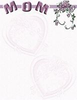 Mother's Day Purple Mom Floral Stationery Printer Paper 51 Sheets