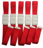 Hooshion® Pack of 5 Elastic First Aid Quick Release Medical Sport Emergency Tourniquet Buckle for Home Outdoor Activities (Red)