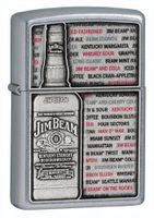 Zippo Jim Beam Emblem Street Chrome Lighter (Silver, 5 1/2 x 3 1/2-cm)