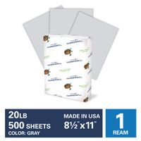 Hammermill Gray Colored 20lb Copy Paper, 8.5x11, 1 Ream, 500 Total Sheets, Made in USA, Sustainably Sourced From American Family Tree Farms, Acid Free, Pastel Printer Paper, 102889R