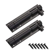 JQK Barrel Bolt Lock, Alumine Thickened 1.2mm Door Latch, 3 Inch Matte Black Finished, 2 Pack HBB203-P2