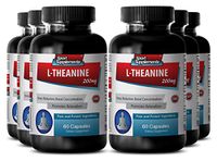 Theanine and htp - L Theanine 200mg - Eliminates Stress (6 Bottles - 360 Capsules)