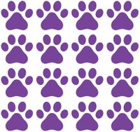 Yadda-Yadda Design Co. Small Pawprint - Dog Paw Print - Matte Vinyl Decal Sticker YYDC (2.25" w x 2" h) (Quantity & Color Choices) (48 Pack, Purple)
