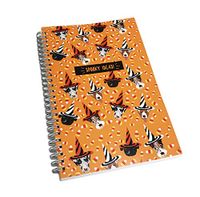 Spooky Ideas Cute Halloween Dogs in Festive Hats Spiral Bound Lined Novelty Notebook