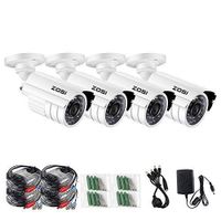 ZOSI 720P HD-TVI Home Surveillance Camera System,4PCS Indoor/Outdoor Weatherproof Security CCTV Camera with Infrared and Night Vision (Renewed)