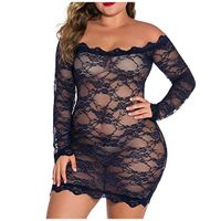 Womens Plus Size Sexy Lingerie Chemise Floral Lace Babydoll See Through Bodysuit Lingerie