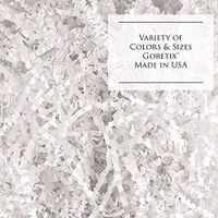 Variations of Crinkle Cut Kraft Paper Shred Filler Tissue Great for Gifts, Empty Basket Filler, Box Wrapping, Bag Stuffing and Packing. White 1/2 LB