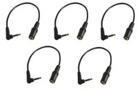 Five Pack Of YCS Basics 8 Inch 3.5mm Male Right Angle To Female 4 Conductor Adapters