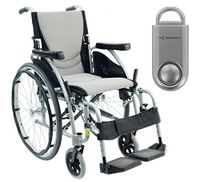 S-Ergo 125 Ergonomic Wheelchair | Seat Size 16" X 17" | Flip-Back Armrest | Swing Away Footrest | Frame Color Silver & Free 130 dB Silver Safety Alarm!