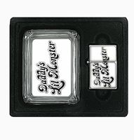 Daddy's Lil Monster Comic Book Movie Harley Square Glass AshTray and Oil Lighter Set
