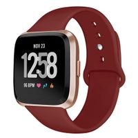 Kmasic Sport Band Compatible with Fitbit Versa/Fitbit Versa 2/Fitbit Versa Lite Edition, Soft Silicone Strap Replacement Wristband Versa Smart Fitness Watch, Deep Red, Large