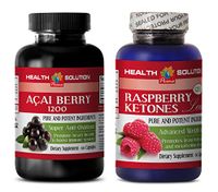 antioxidant Anti Aging - ACAI Berry Extract – Raspberry Ketones - Raspberry Ketone Complex - 2 Bottles Combo 120 Capsules