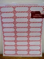 Address Labels Christmas Holiday Peppermint Style Red Diagonals