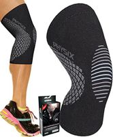 Physix Gear Knee Support Brace - Premium Recovery & Compression Sleeve for Meniscus Tear, ACL, MCL Running & Arthritis - Best Neoprene Stabilizer Wrap for Crossfit, Squats & Workouts (Single Grey S)